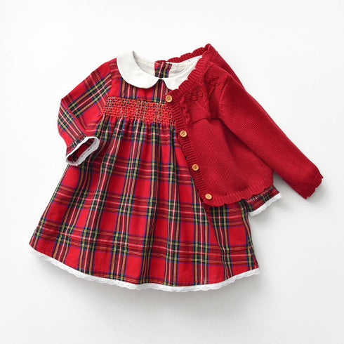 Baby Dress Fall/Winter English Style Latter Dress Set